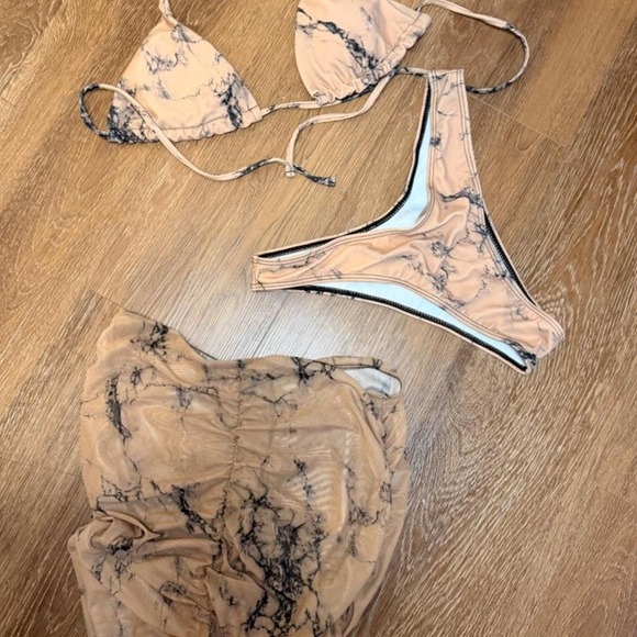 Other - Brown and black marble print bikini set